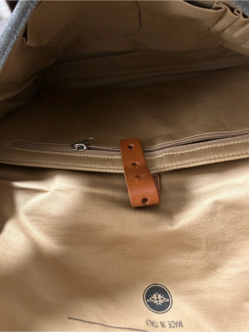 Brooks England Paddington Shoulder Messenger Bag- Gray Waxed Canvas Leather